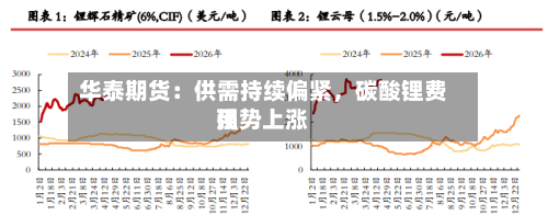 华泰期货：供需持续偏紧	，碳酸锂费用强势上涨-第2张图片